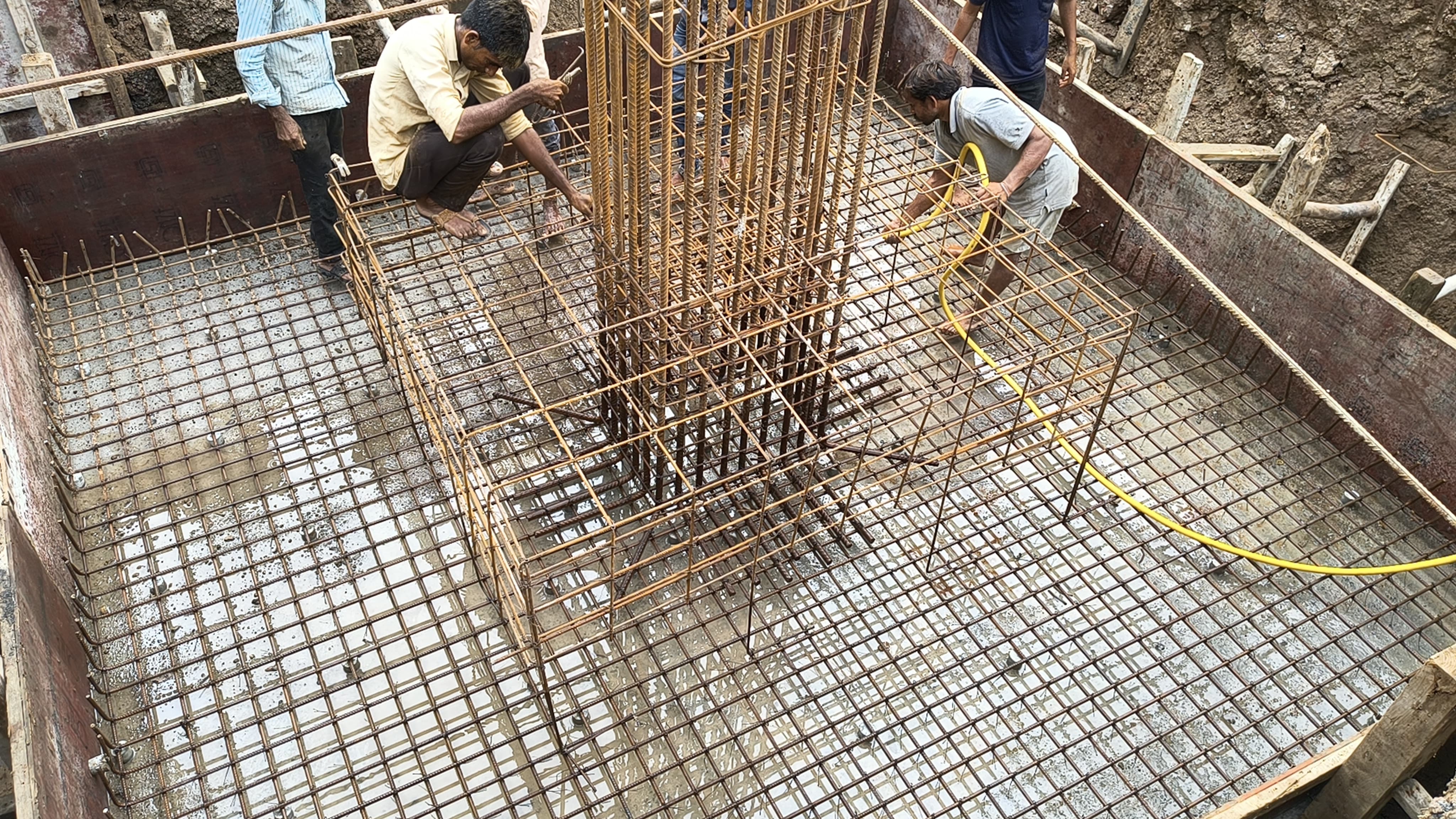 Steel reinforcement cage preparation for foundation and column casting