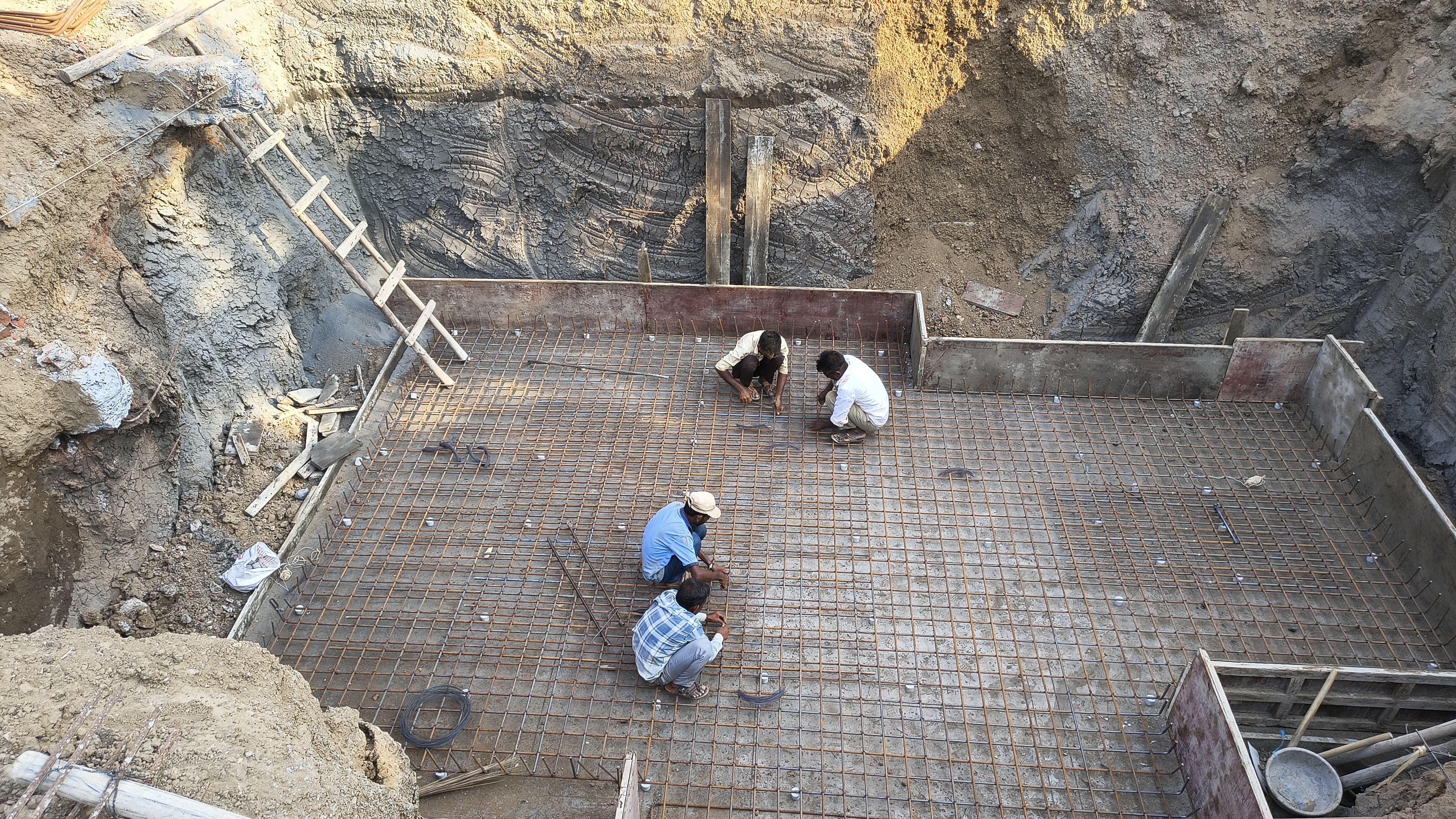 RCC Structural Work - RCC reinforcement cage assembly for structural foundation