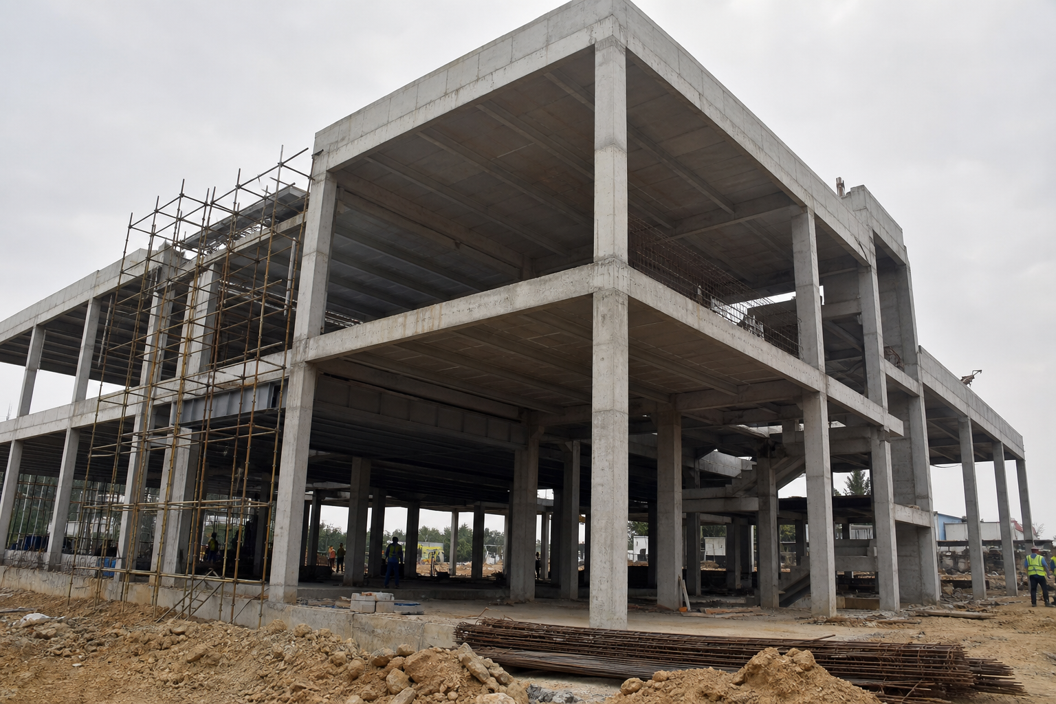 Manufacturing factory unit under construction